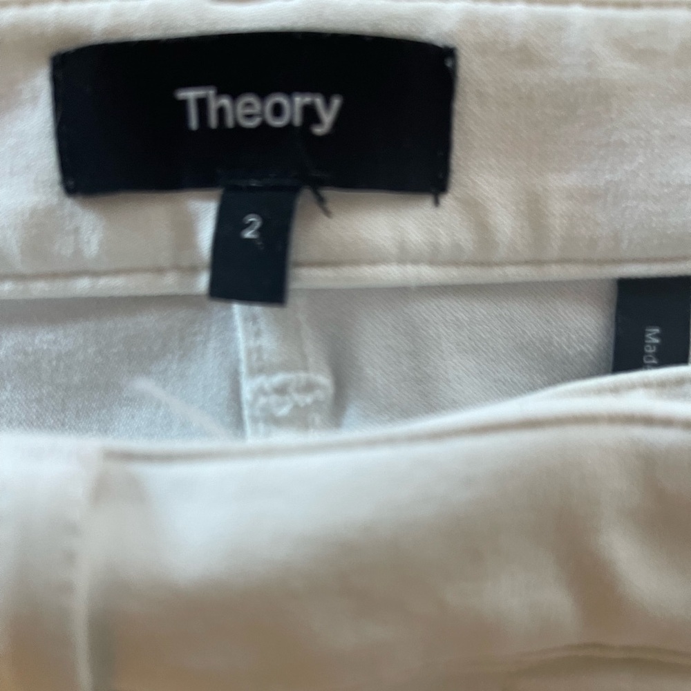 Theory White High Rise Flared Cropped Pants Size 2 - Picture 2 of 6